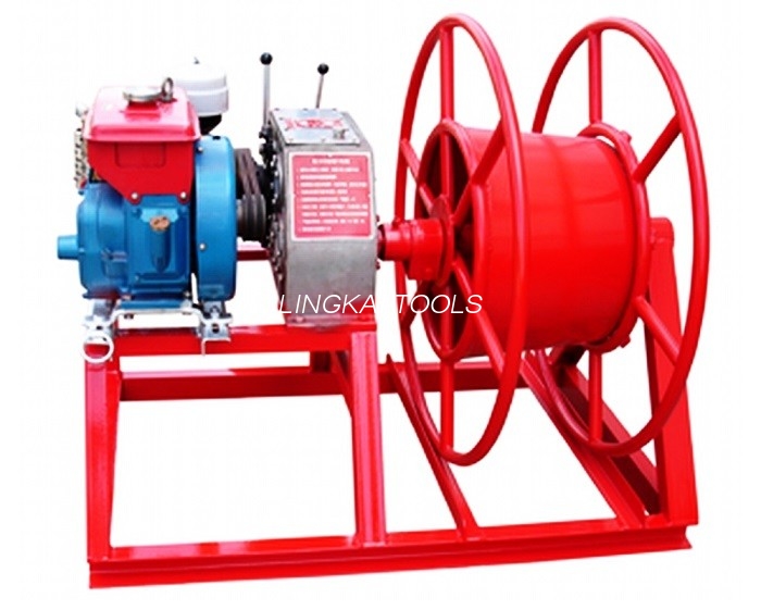 3600rpm स्पीड 5 टन पॉवर पुलर विंच वायर टेक अप GX160 गॅसोलीन इंजिनसह